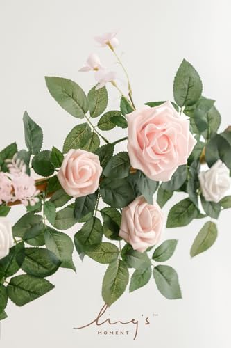 Ling's moment 5 FT Blush Artificial Flower Garland - Image 3