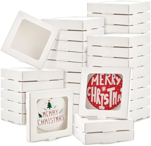 Dunzoom 50 Pcs Christmas Sublimation Ornament Blanks Box, White by Dunzoom