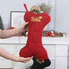 Personalized Dog Christmas Stockings with Embroidered Name & Monogram,3 Pack 15.7” Large Bone Shape Pet Xmas Stockings for Dog,Puppy,Custom Knit Christmas Stocking for Fireplace Holiday Decor - Image 6