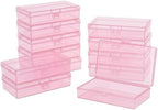 LJY 12 Pink Rectangular Plastic Boxes, 5.3 x 3.1 x 1.2 in for Card Making by LJY