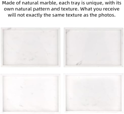 Marble Bathroom Vanity Tray, Jazz White, 12"x 8" x1.2" - Image 6
