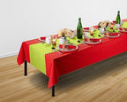 Disposable Table Runner for Dining Table, 16" 20-Pack Linen-Like Kiwi Paper Table Runners for Party, Wedding Or Event - Image 2
