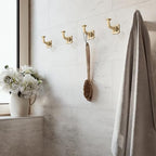 TUNNY 5 Pack Coat Hooks - Champagne Bronze Robe Hooks Decorative Wall Hooks for Bathroom Bedroom Kitchen Towel Robe Clothes Cabinet Closet Bathroom Hardware - Image 4