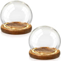 Funtery 2 Pcs 6 Inch Christmas Glass Display Dome Cloche Glass Globe by Funtery