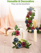 InnoGear Artificial Flowers, 50 Pcs Burgundy Foam Fake Roses Bulk with Stems for Decoration DIY Wedding Bouquets Centerpieces Bridal Shower Party Christmas Tree - Image 6