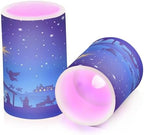 ALAZA Christmas Blue Nativity Scene Flickering Flameless Candles Battery Operated with Remote Timer,Tea Light Candles LED Pillar Votive Candles Set of 2 for Outdoor Indoor Decorations - Image 2