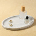 Koville Carrara Marble Tray, Oval Vanity Decorative Marble Tray for Home, Countertop Organizer, Catchall Tray for Perfume, Candles, Jewelry by Koville