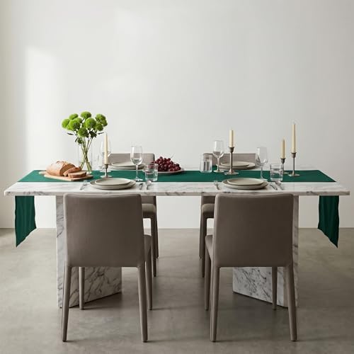Solino Home 100% Pure Linen Table Runner Rainforest Long, Fete 14 x 90 in - Image 4