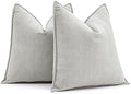 MIULEE Pack of 2 Light Grey Euro Shams Chenille Pillow Covers 24x24 Inch by MIULEE