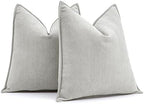MIULEE Pack of 2 Light Grey Decorative Chenille Pillow Covers 20x20 Inch by MIULEE