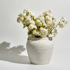 LB2 White Ceramic Large Vase, 11.2" Tall Zen Style vase, Terra Cotta Pitcher, Distressed Farmhouse Decor, Pottery Decorative Flower for Home Décor - Image 6