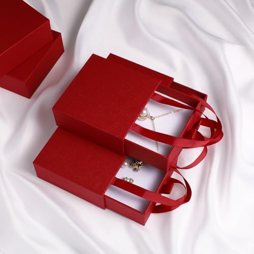 40 pcs paper boxes 9 x 9 x 3.5 cm, red luxury gift storage, jewelry gift storage box for earrings necklaces bracelets rings - Image 6