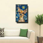 Metal Sign Vintage Tin Sign Chihuahua Starry Night Yapper Spirited Chihuahua in A Celestial Sky for Home Apartment and Seasonal Displays Waterproof Aluminum 8×12 Inches with Metal Frame - Image 2