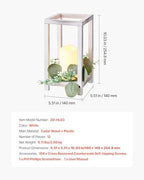 VEVOR 12 Set/36 Pcs Wooden Wedding Lantern Centerpiece, Includes 12 Wooden Lantern Candle Holder 12 Flameless LED Candle 12 Eucalyptus Leaves Wreath for Wedding Table Party Farmhouse Decor, White - Image 7