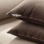 MIULEE Decorative Dark Coffee Velvet Euro Sham Throw Pillow Covers 28x28 in - Image 6