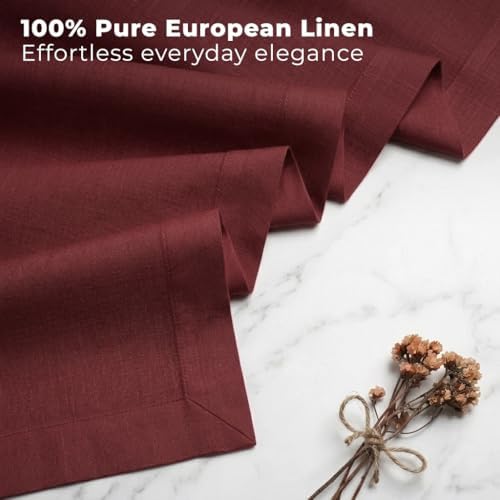 Classic Linen™ by D'Moksha, Dark Red Table Runner 108 Inches Long, 100% Pure Linen, 14 x 108 Inch Table Runner for Dresser, Dining- Fall, Weddings, Outdoor Hosting - Image 2