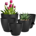 QRRICA 7/7.5/8/9/10 Inch Self Watering Pots for Indoor/Outdoor Plants by QRRICA