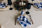 Navy Blue Cloth Napkins - Reusable Navy Blue and White Cotton Napkins - 100% Cotton, 12 Pack - 20"x20", Washable, Plaid Gingham Pattern, Perfect for BBQ, Parties and Small Get-Togethers (Blue) - Image 3