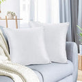 Nestl Throw Pillow Covers, Cozy Velvet Decorative Pillow Cases 24 x 24 Inches, Soft Solid Couch Pillow Covers for Sofa, Bed and Car, Set of 2 - White by Nestl