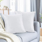 Nestl Throw Pillow Covers, Cozy Velvet Decorative Pillow Cases 24 x 24 Inches, Soft Solid Couch Pillow Covers for Sofa, Bed and Car, Set of 2 - White by Nestl