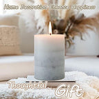 Gray Pillar Candles Cozy Cotton Scented Set of 3 Mottled 3 Layers Hand-Poured Classic Emergency Candle Aromatherapy Candles for Weddings, Home Decorations, Spa, Restaurant 3"X4" - Image 4