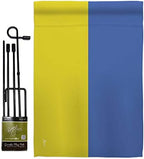 Ukraine Garden Flag - Set with Stand Regional Nationality Nation International World Country Particular Area - House Decoration Banner Small Yard Gift Double-Sided Made in USA 13 X 18.5 by Unknown