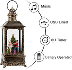 Christmas Nutcracker Snow Globe Lantern - Vintage LED Swirling Glitter Water Lamp with Clara & Soldier, Plays The Nutcracker Suite Music, 6-Hour Auto Timer - Holiday Tabletop Decor & Gift - Image 3