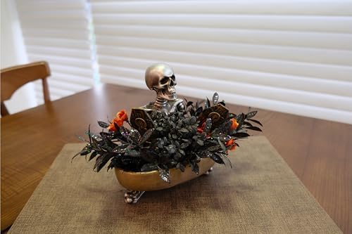 Halloween Decor Skull Table Centerpiece - Halloween Skull Bowl Decoraiton for Home Indoor Room Table Shelf Mantel - Resin Statue, 8 Inch Wide - Image 3