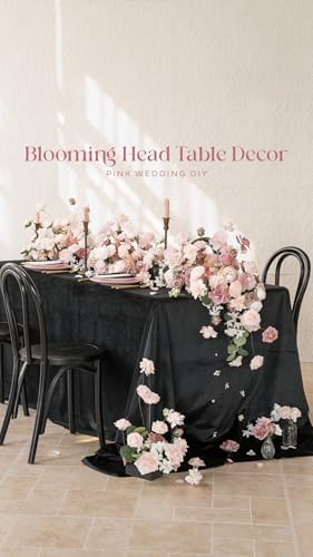 Ling's moment Artificial Pink Flowers Combo, Dusty Rose & Cream, Grand - Image 4