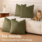 a moment Waterproof Throw Pillow Covers Set of 4,20x20 Inch Outdoor Stain Resistant Pet Friendly Pillowcases Cushion Covers for Patio Sofa and Living Room,Olive Green - Image 6