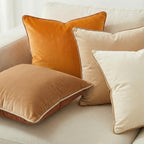 Mecatny Velvet Decorative Throw Pillow Covers 20x20 Set of 4 Brown/Khaki - Image 2