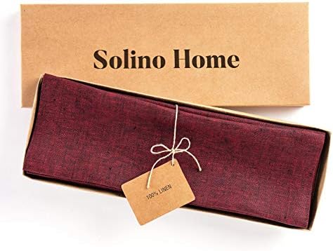 Solino Home 100% Linen Placemats Red Garnet, Athena 14 x 19 in, Set of 4 - Image 4