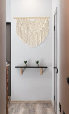 Youngeast Large Macrame Wall Hanging Boho Beaded Curtain for Window Macrame Bedroom Headboard Living Room Wall Art Tassel Tapestry Bohemian Woven Wall Decor 31" W X 25" H (Beige) - Image 4