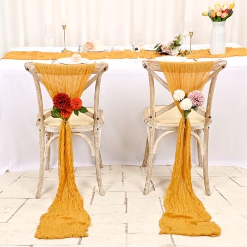 12 Pack Yellow Cheesecloth Table Runner,20x120 in Table Runner - Image 4