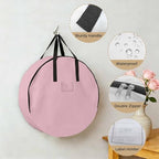 24 Inch Round Storage Bag 1 Pack,Classical Pink Leather Texture Waterproof Wreath Storage Container with Handles&Zipper Vintage Cowhide Pattern Closet Organizer Bags Garland Box - Image 5