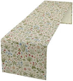 Small Flowers Table Runner, Red Blue Rectangle Kitchen Dining Table Decoration for for Kitchen, Dining Room, Wedding, Holiday, Party, Banquet Decor 13x120in by Unknown