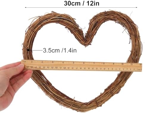 8 Pcs 12 Inch Heart Shaped Natural Grapevine Wreath Set, Hand-Woven Vine Branch Wreaths for DIY Crafts, Christmas Decorations, Home & Event Styling - Image 2