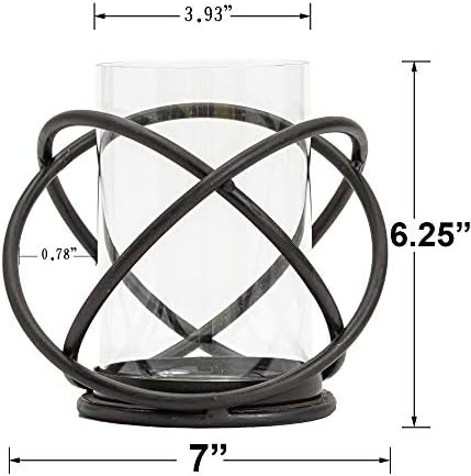 Hurricane Glass Pillar Candle Holder Craftsmanship with Removable Glass for Halloween, Christmas, Thanksgiving, New Year, Wedding Party Anniversary Home Decor (Black) - Image 2