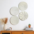 Hicarer 4 Pcs 12 Inch White Gold Metal Wall Art Decor Sunburst Decor - Image 6