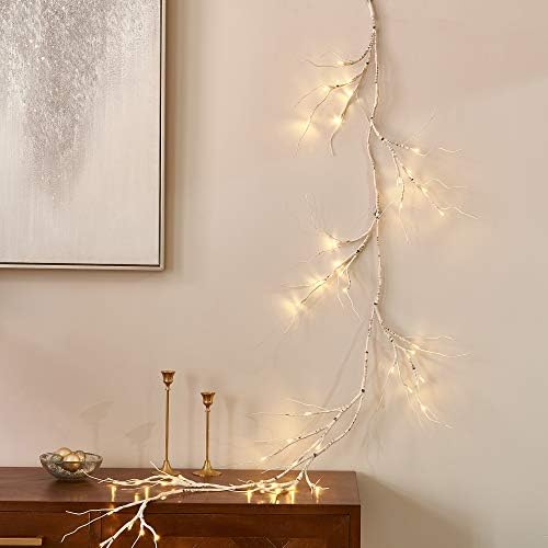 LITBLOOM Lighted Birch Garland 6FT 48 LED Battery Operated with Timer Pre-lit Twig Vine Lights for Christmas Fireplace Mantle Table Decoration Indoor Outdoor - Image 4