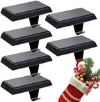 Christmas Stocking Holders for Mantle Set of 6 Black by Liengoron
