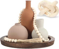 6 Pieces Ceramic Vase Set for Table Centerpieces, Natural by Tiangrid