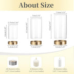 Hewory Hurricane Candle Holder for Pillar Candles: 6Pcs Gold Candle Holders - Image 3