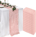 12 Pack Blush Pink Cheesecloth Table Runner 10ft 23x120 Inch by Pepmily