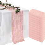 12 Pack Blush Pink Cheesecloth Table Runner 10ft 23x120 Inch by Pepmily