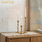 NUPTIO Gold Candlestick Holders for Centerpiece: Unique Taper Candleholders - Image 2