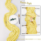 12Pack Light Yellow Cheesecloth Table Runners 10FT Table Runner - Image 6
