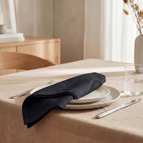 Urban Villa Cloth Napkins Cotton 20x20 (Set of 12) Black - Image 4