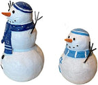 S/2 Hanukkah Jewish Snowman Figurine Collectible Decor Winter Decoration 7.5" & 5.5" (Snowmen Set) - Image 6