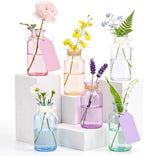 6 Pack Mason Jar Vases for Centerpieces,6.3" Colored Glass Bud Vases Set by Unknown